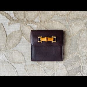 Gucci bamboo trifold wallet